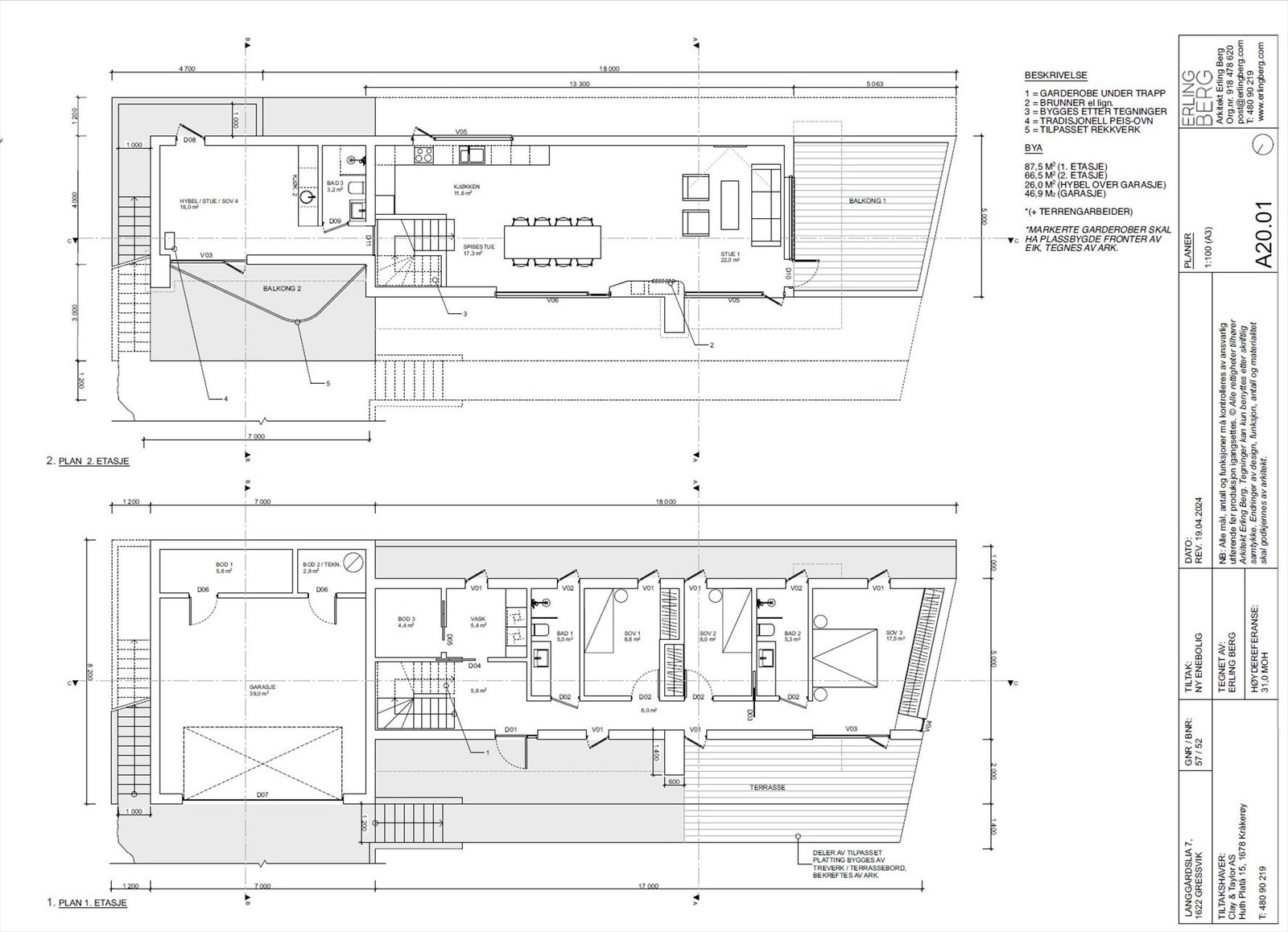 Romsløsning for begge etasjer Galleribilde