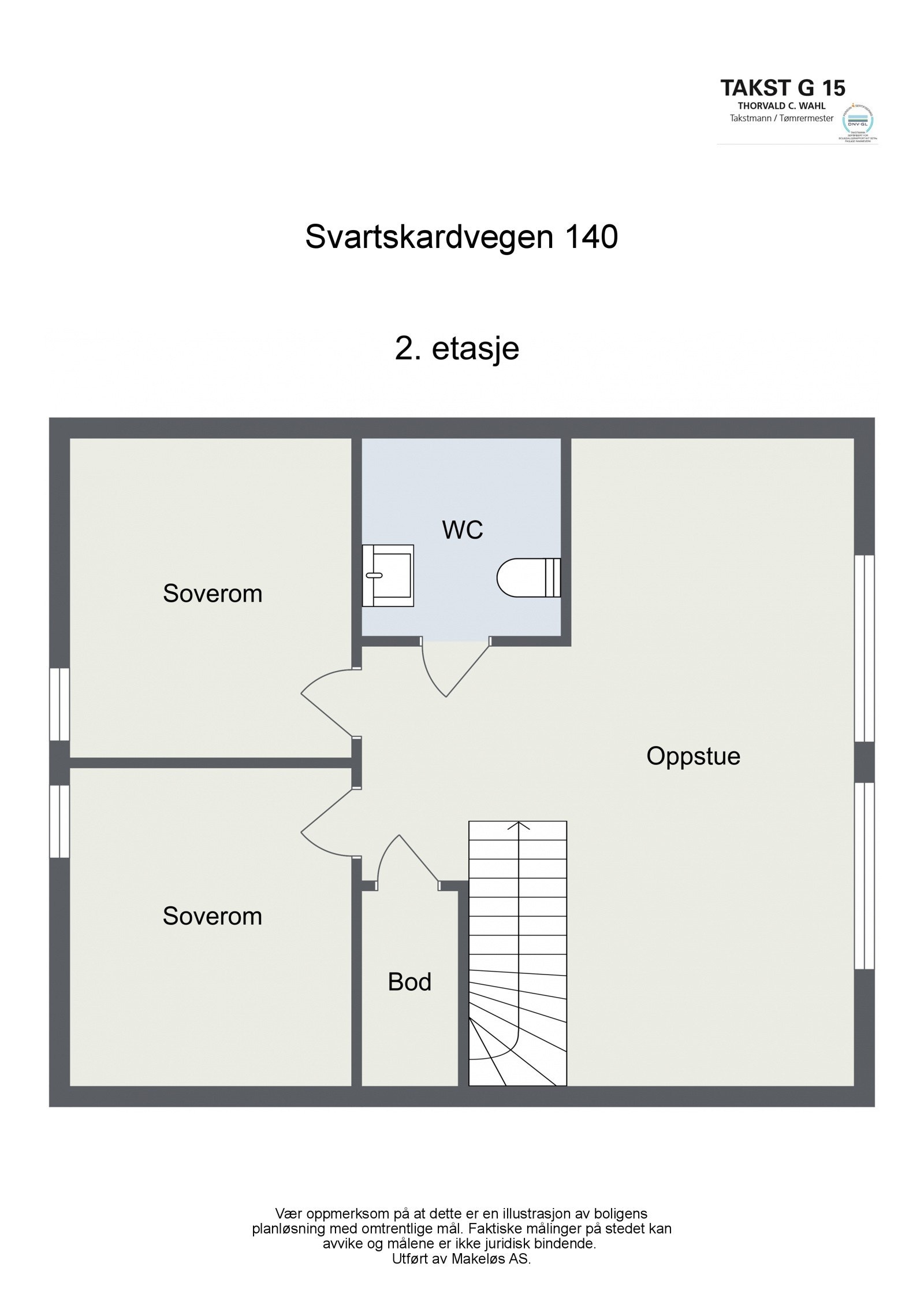 Svartskardvegen 140 - 2. etasje - Plantegning Galleribilde