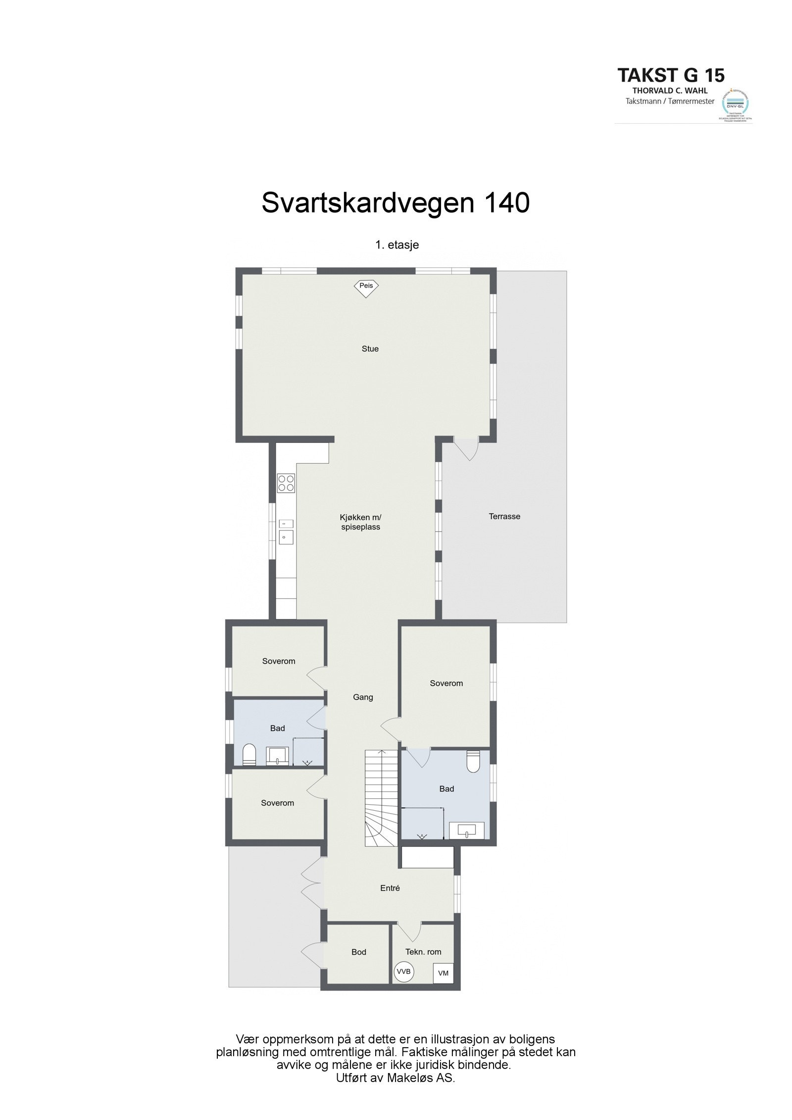 Svartskardvegen 140 - 1. etasje - Plantegning Galleribilde