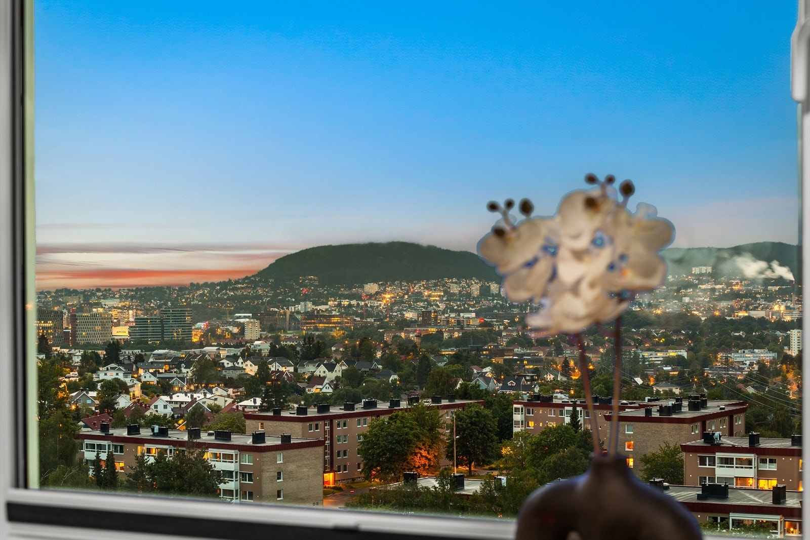 Leiligheten har en fantastisk utsikt over Oslo by. Galleribilde