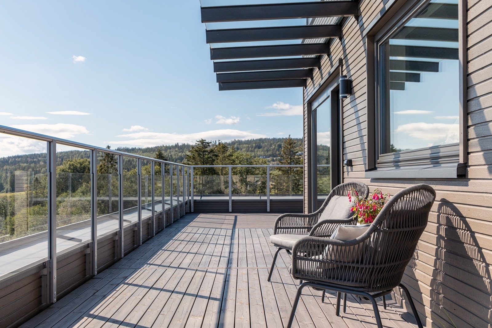 Også på denne siden av takterrassen er det montert utebelysning og stikkontakt. Galleribilde