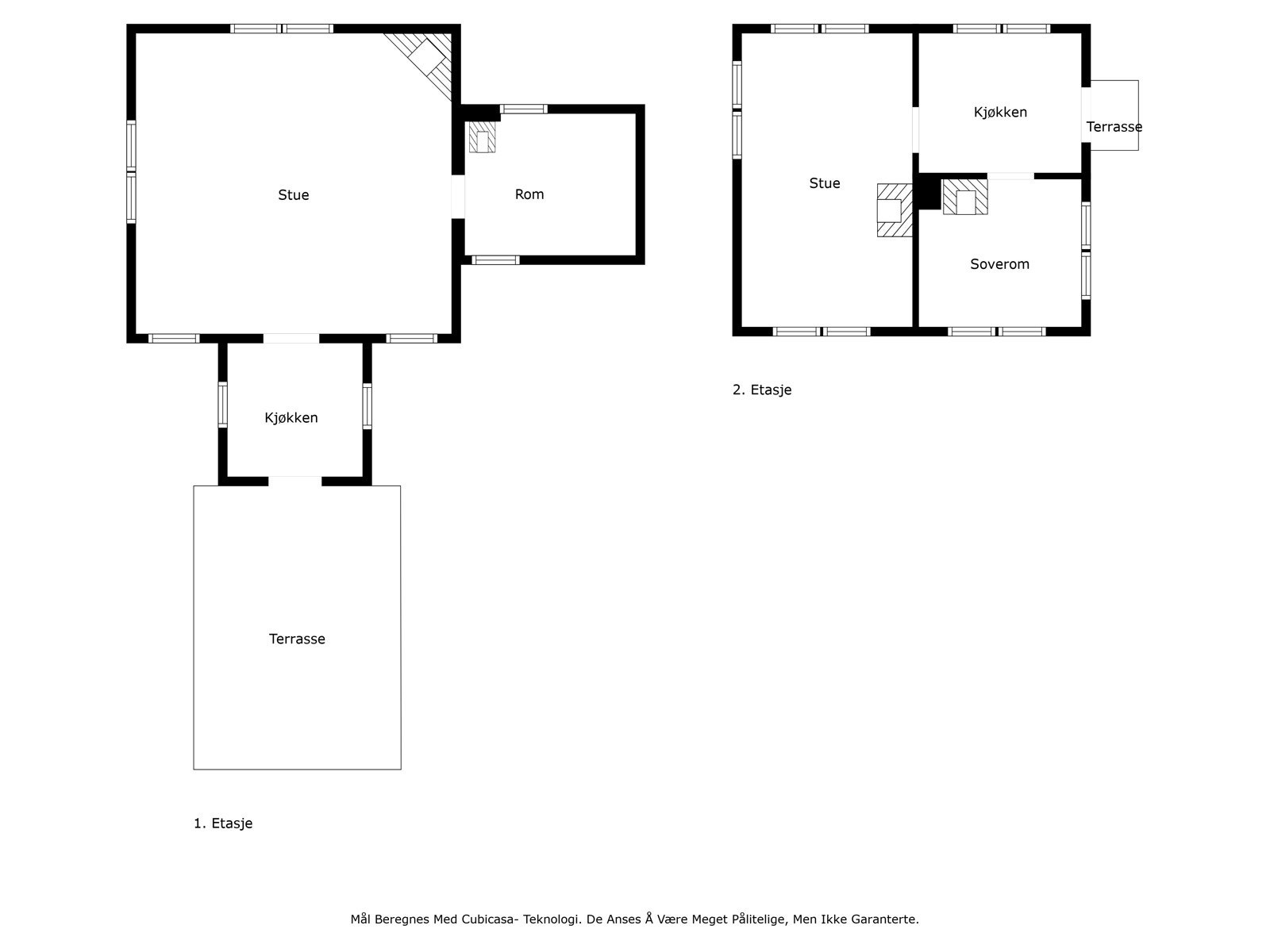 Plantegning hytte og anneks Galleribilde