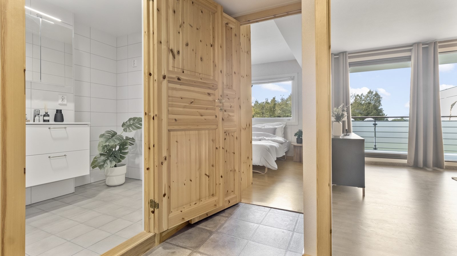 Leiligheten har en optimal planløsning, med god flyt mellom rommene Galleribilde