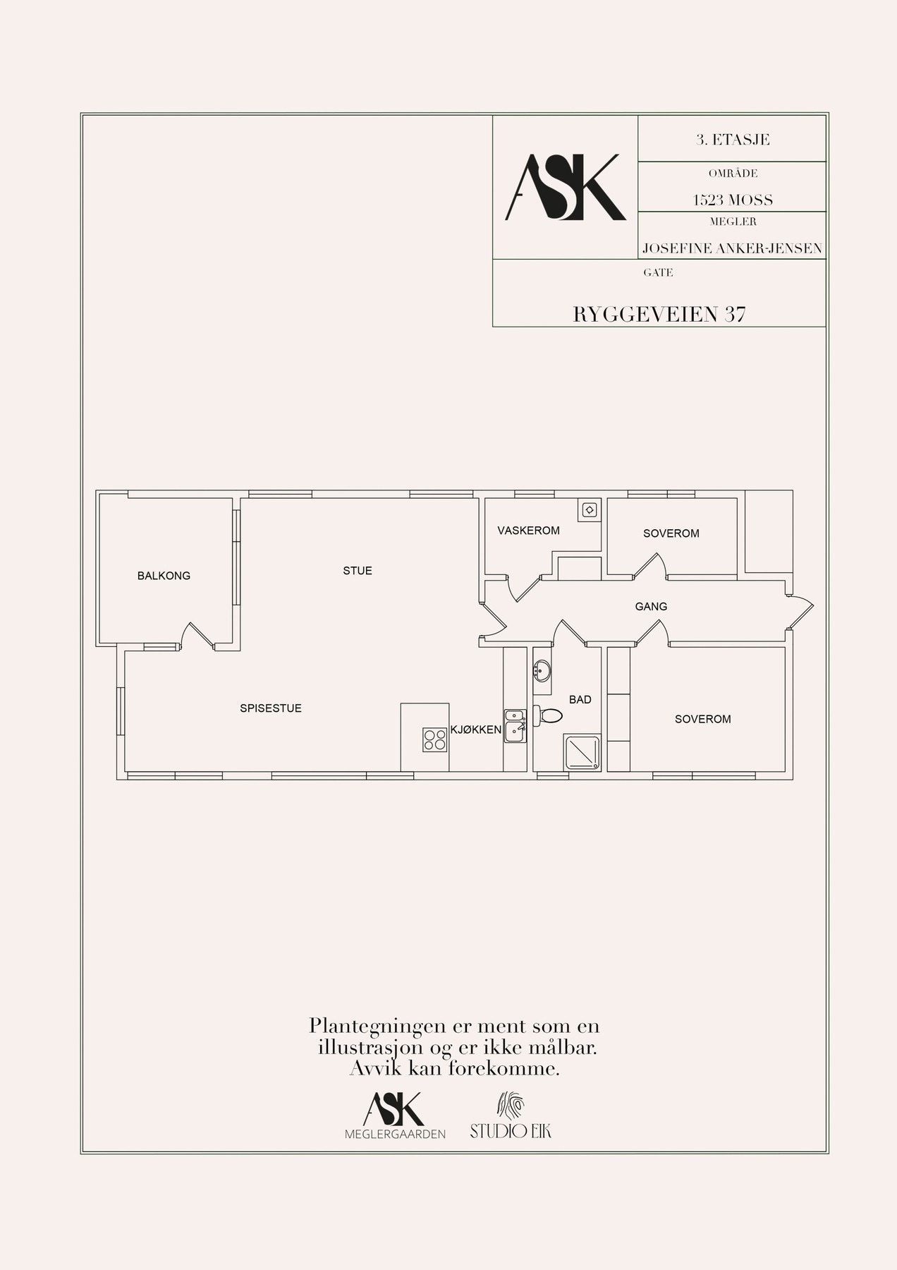 Plantegning 3. etasje Galleribilde