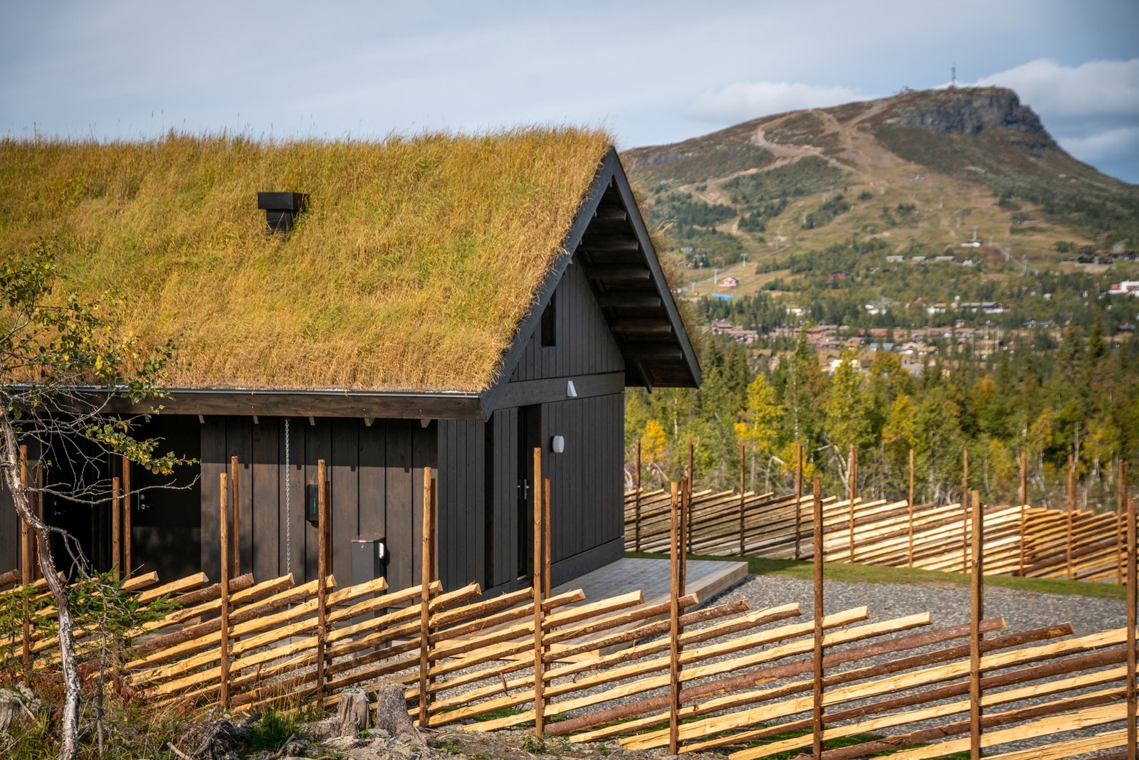 Fra vår visningshytte på feltet med utsikt mot Skeikampen.
Hyttemodellen er Vy23ATH, som er en annen modell enn priset i annonsen. Galleribilde