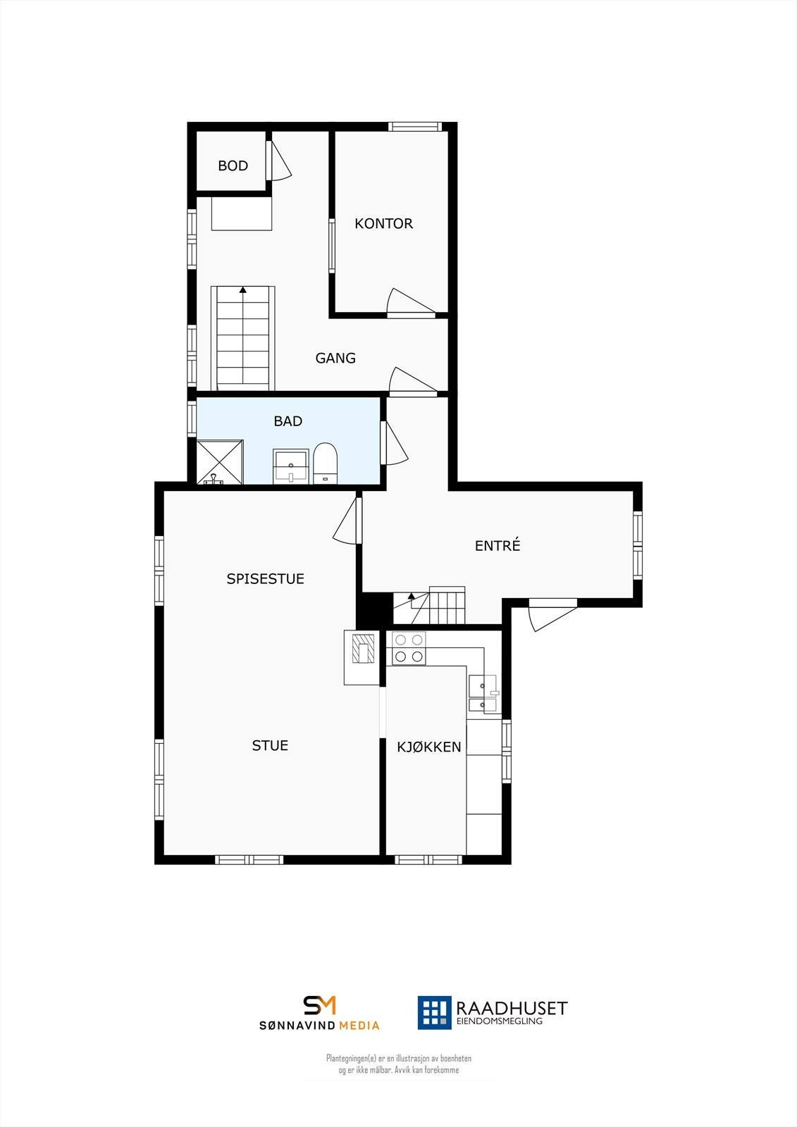 2D Plantegning | 1. Etasje Galleribilde