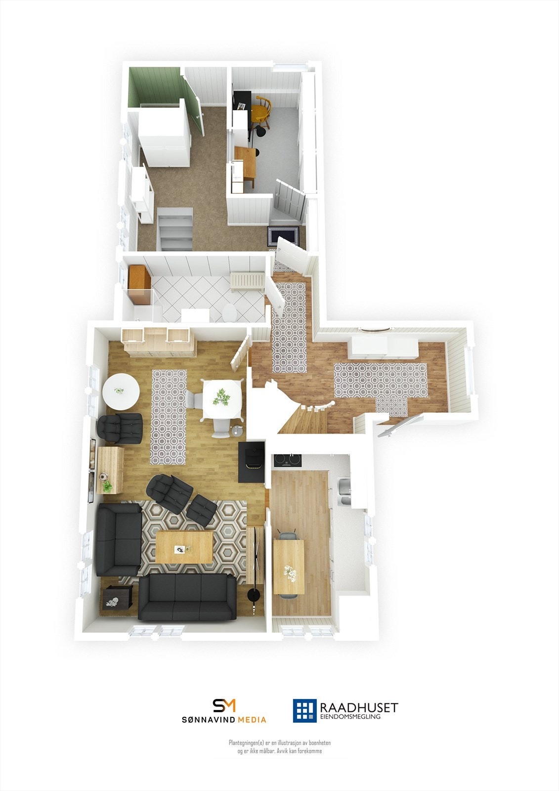 3D Plantegning | 1. Etasje Galleribilde