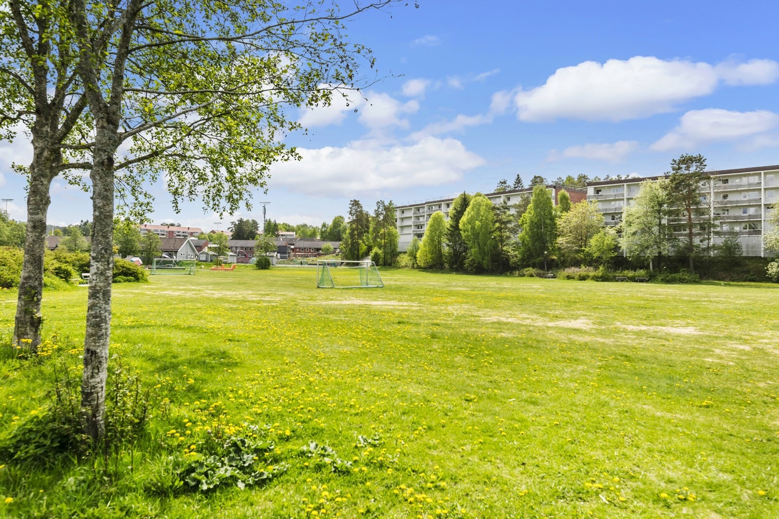 - Borettslaget har store uteområder med plen, beplantning og internveier - Galleribilde