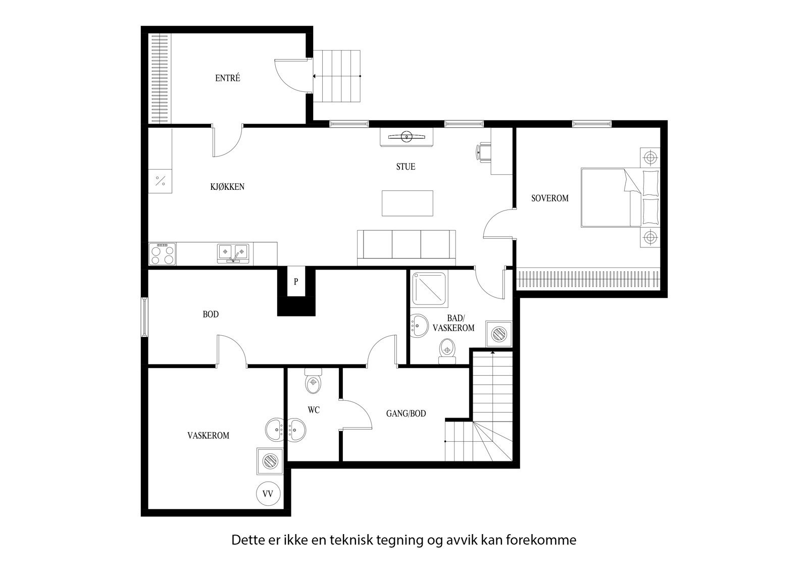 Plantegning kjelleretasjen Galleribilde