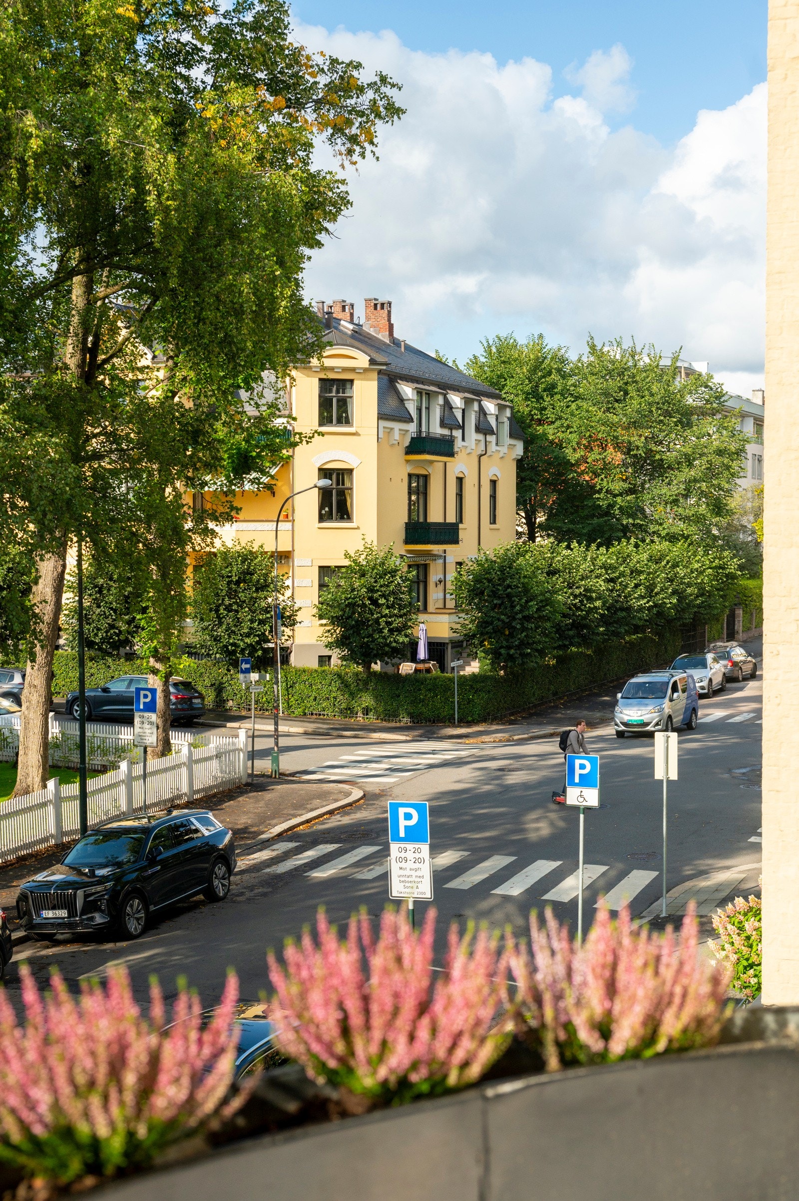 Hyggelig utsikt oppover Eckersbergs gate retning Gyldenløves gate. Galleribilde