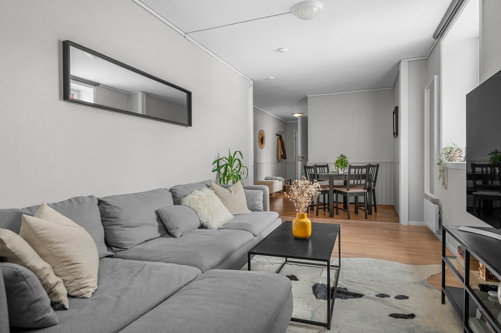 Stue- og kjøkkenløsningen er på til sammen 36,5m² Galleribilde