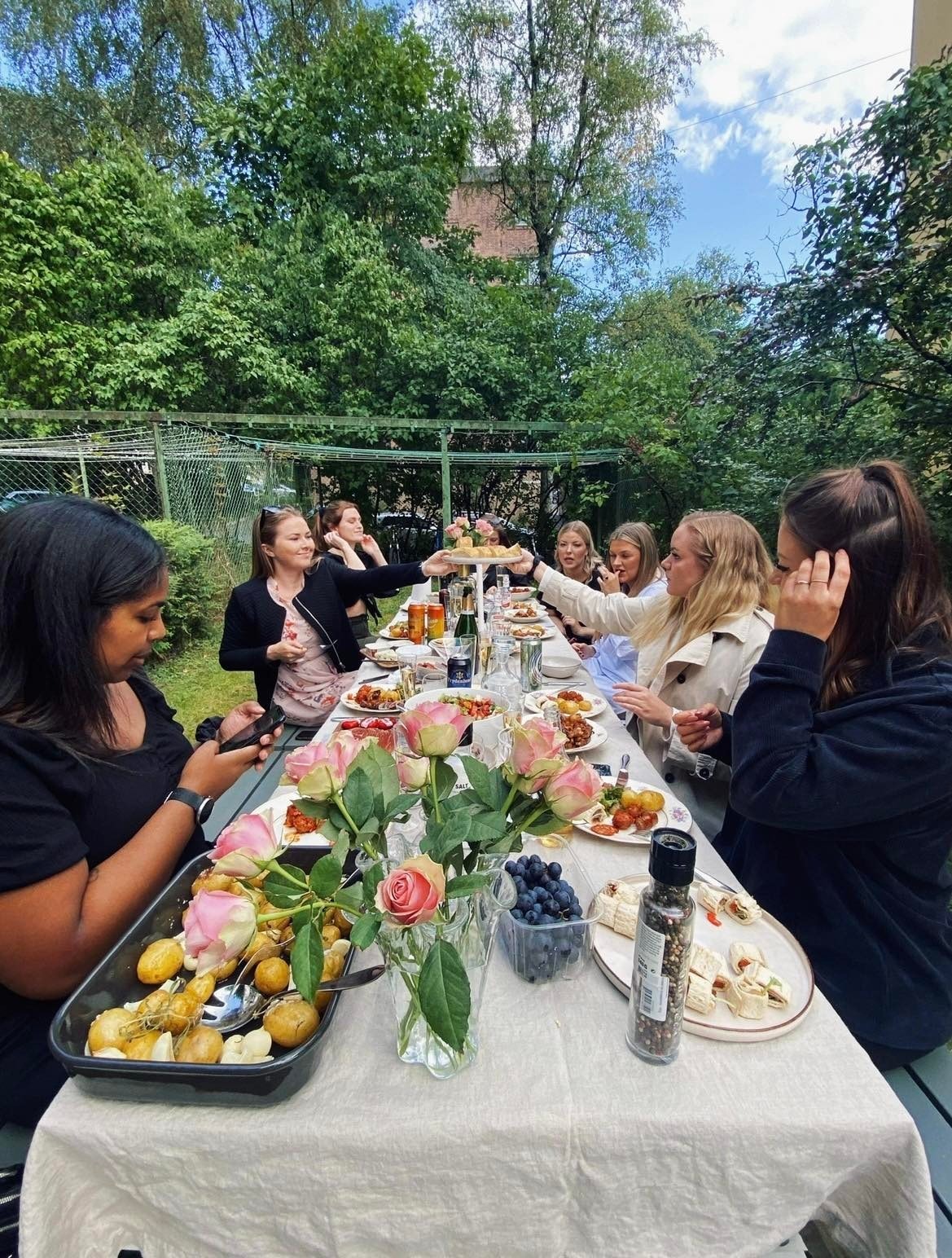Selgers private bilde fra sommerfest i bakgården Galleribilde