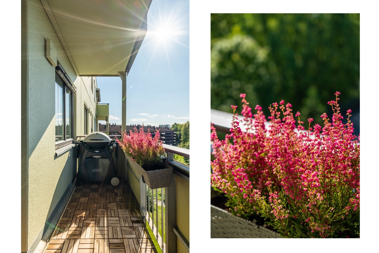 Praktisk med plass til grillen i enden av balkongen. Galleribilde
