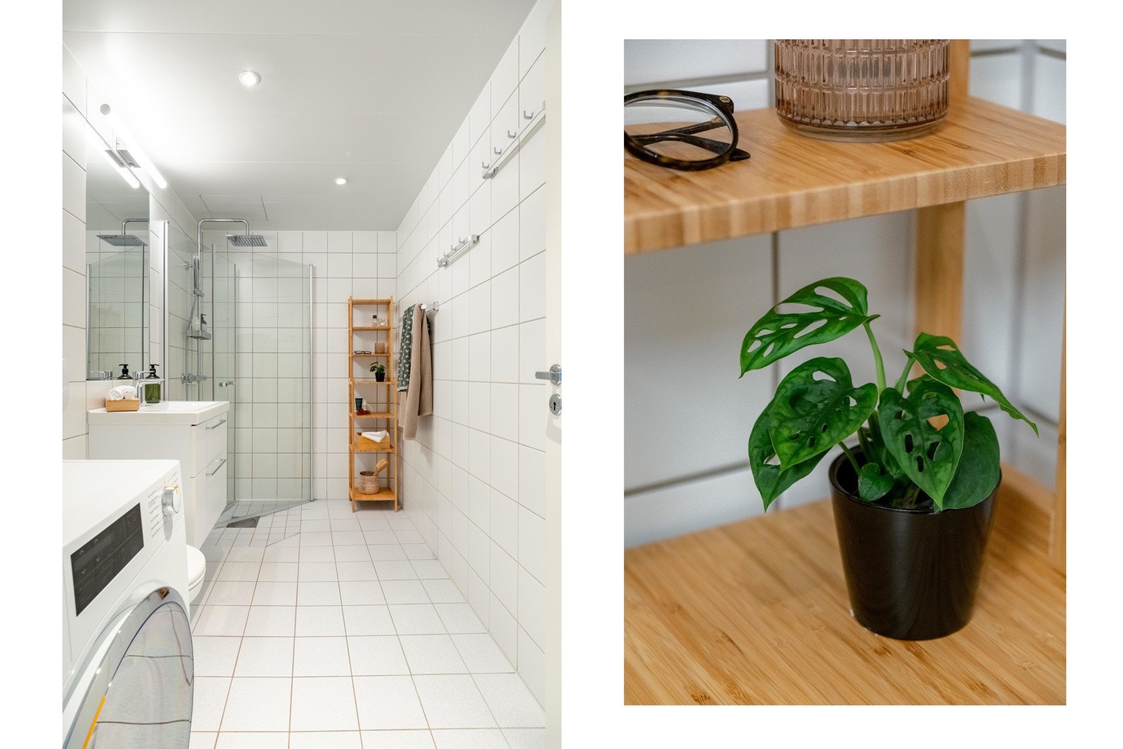 Badet er av god størrelse og har nøytrale farger på fliser med moderne innredning. Galleribilde