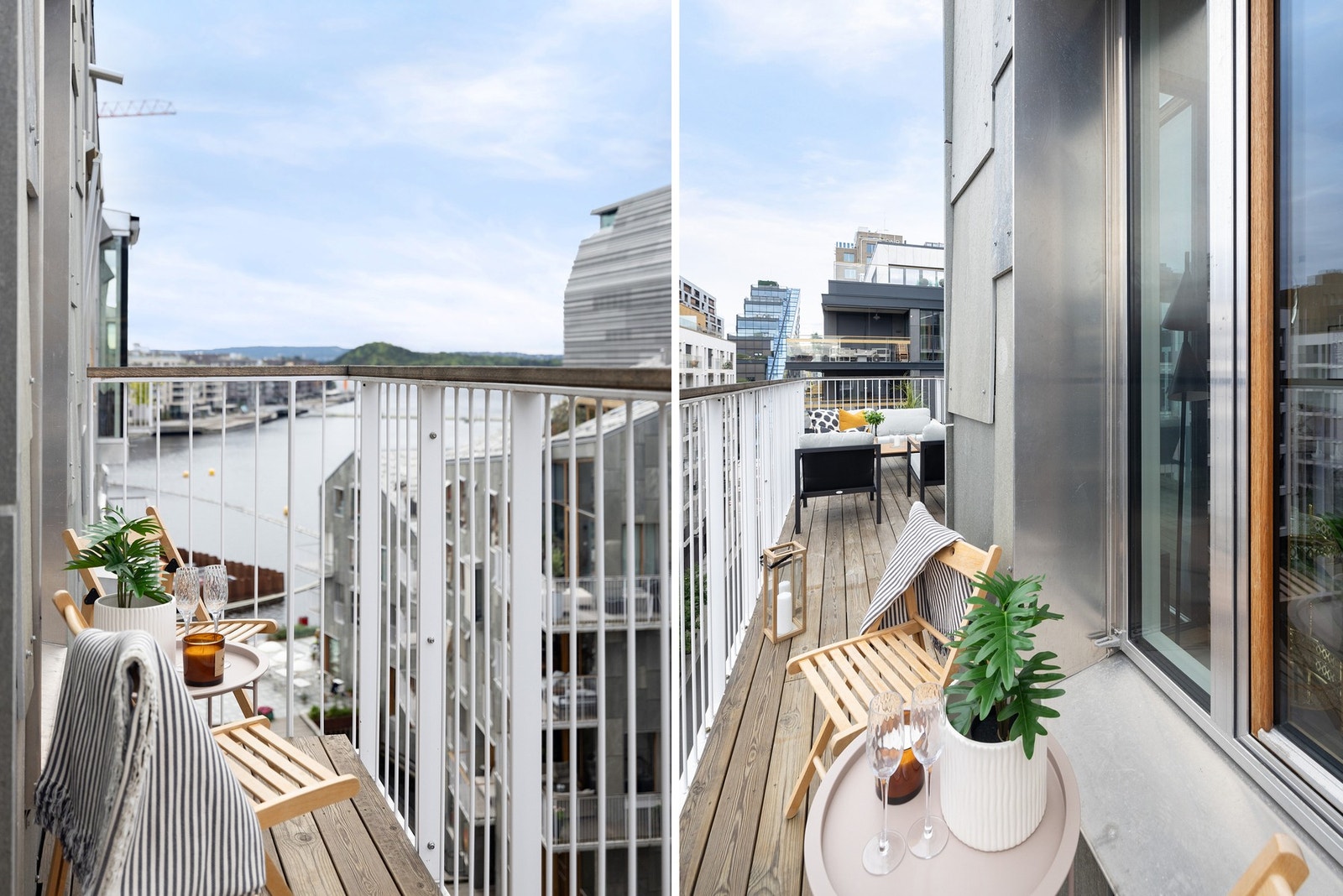 På sommerstid har man sen kveldssol på balkongen. Galleribilde