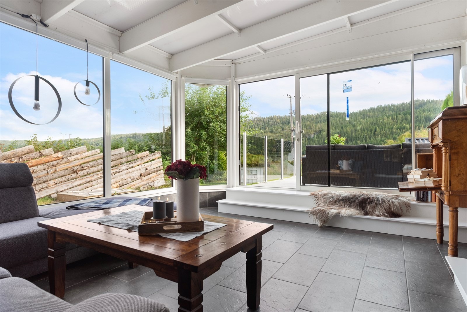 vinterhage med utgang terrasse Galleribilde