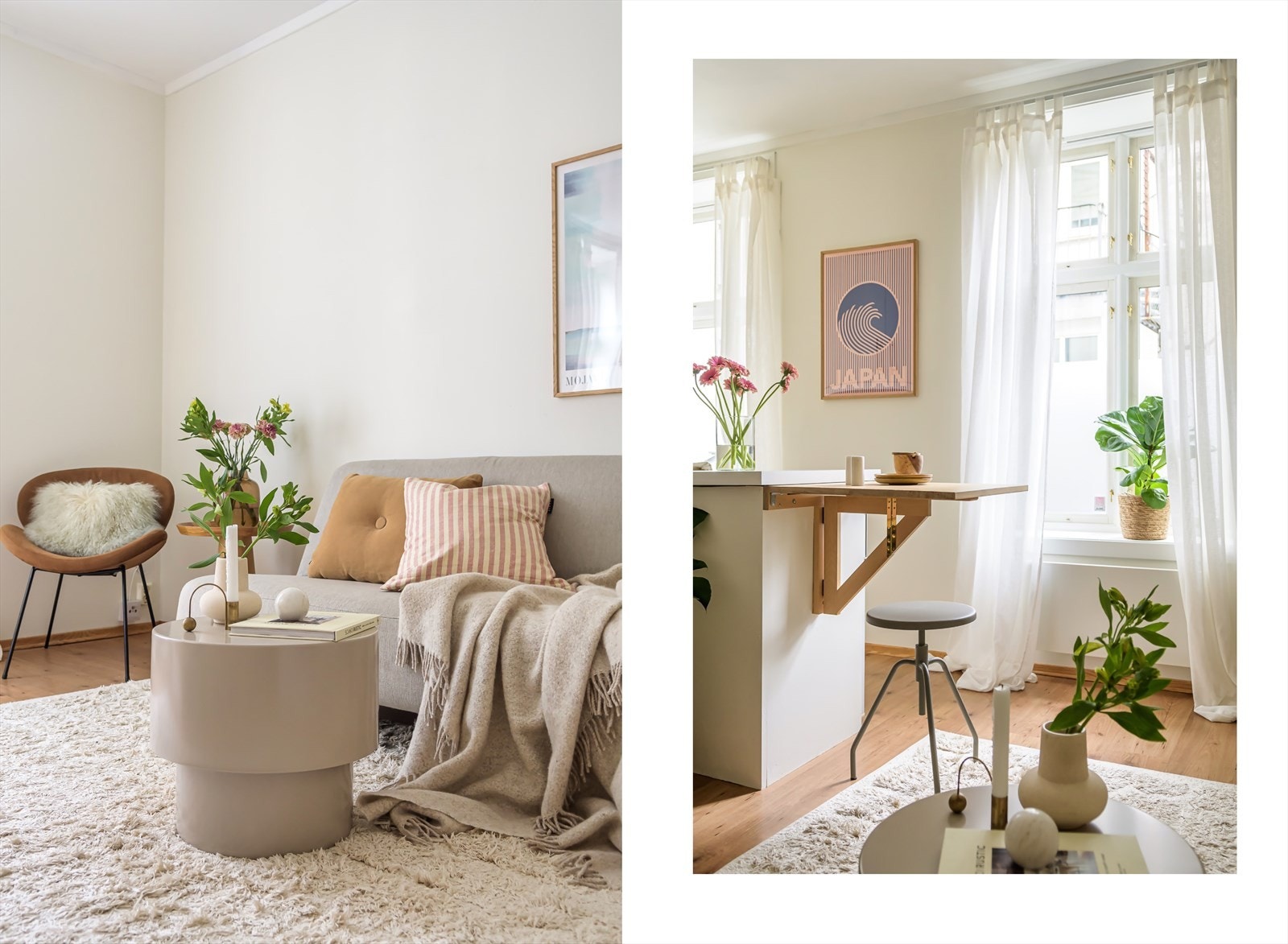 Godt med lysinnslipp fra leilighetens store vinduer. Galleribilde