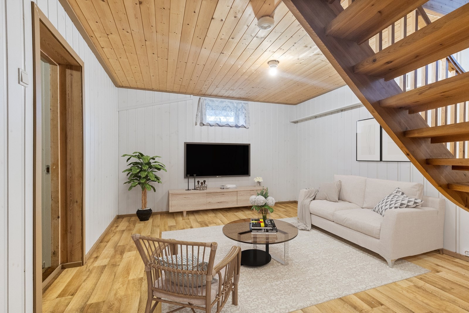 Digital styling av kjellerstue til inspirasjon. Galleribilde