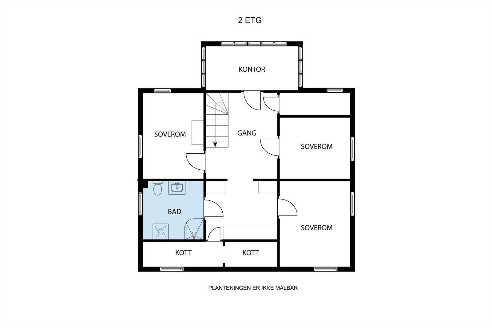 Plantegning 2. etasje, 2D. Galleribilde