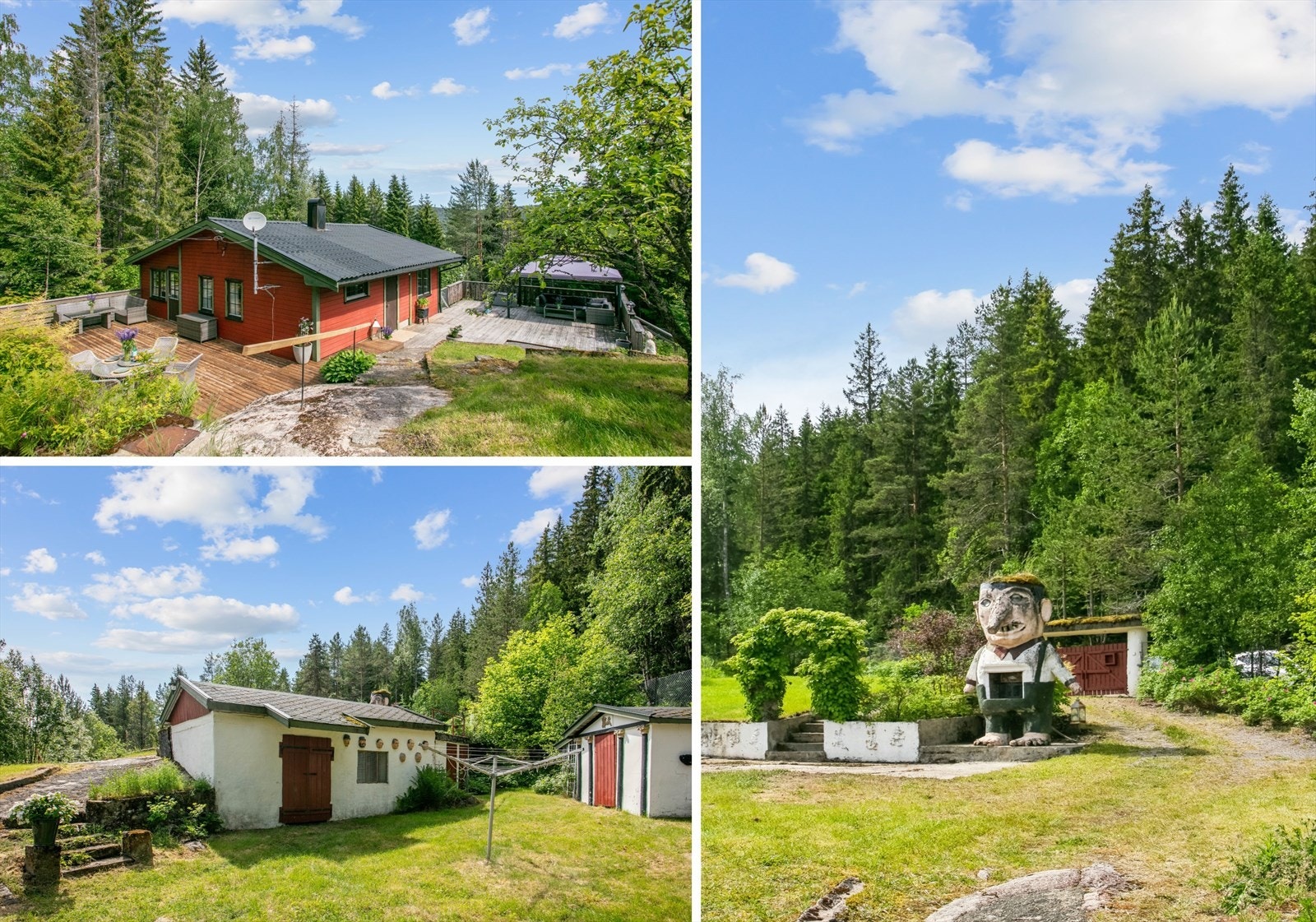 Det er totalt 6 bygninger på eiendommen hvor selve hytta holder en god stand. Galleribilde