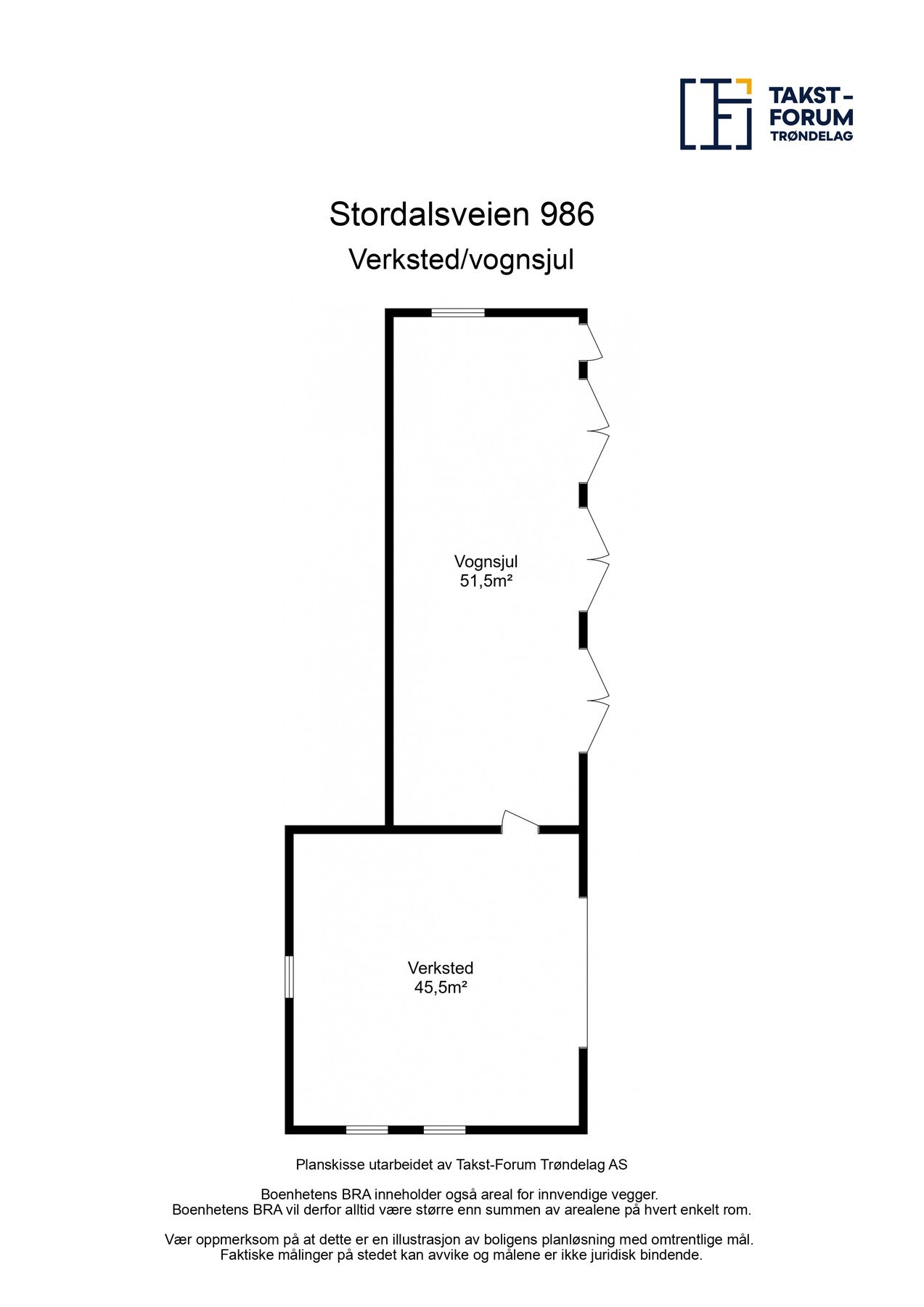 Planskisse verksted/vognskjul Galleribilde