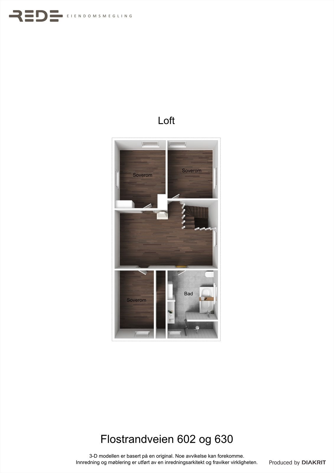 Planskisse andre etasje Flostrandveien 630 Galleribilde