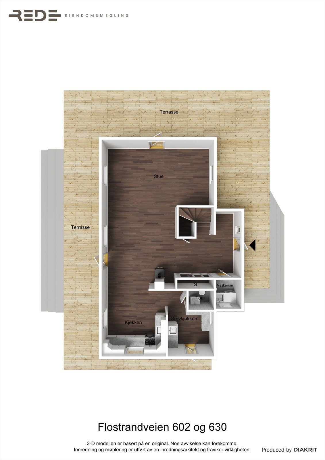 Planskisse hovedplan Flostrandveien 630 Galleribilde