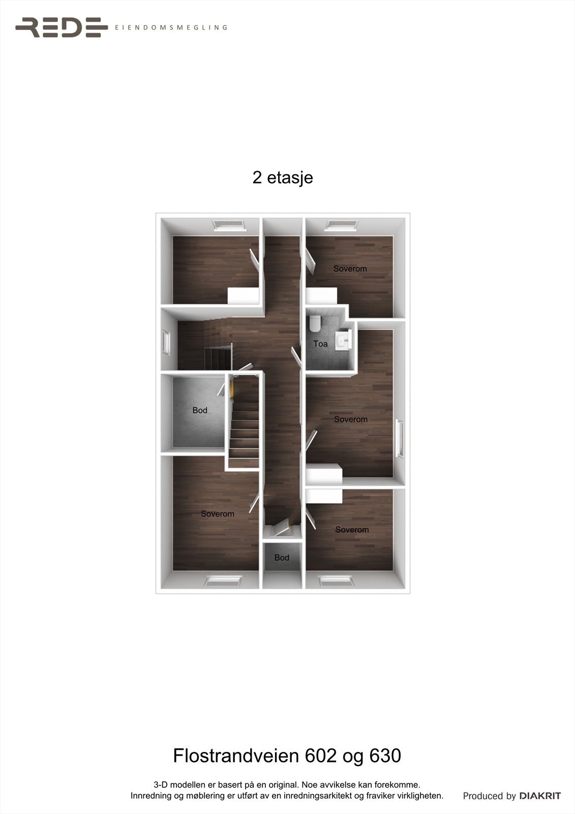 Planskisse andre etasje Flostrandveien 602 Galleribilde