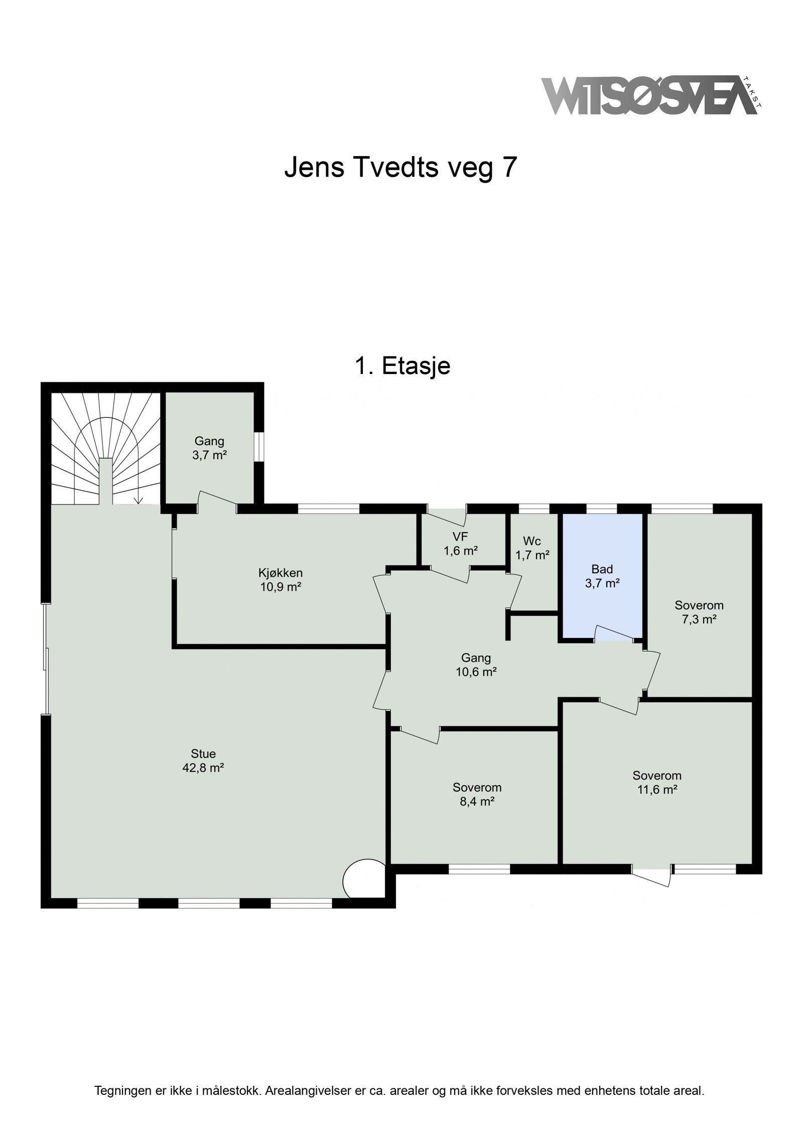 Plantegning 1. etasje Galleribilde