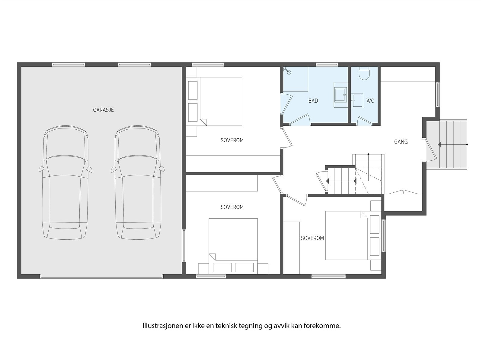 Plantegning Solasveien 19A etg1 2D Galleribilde