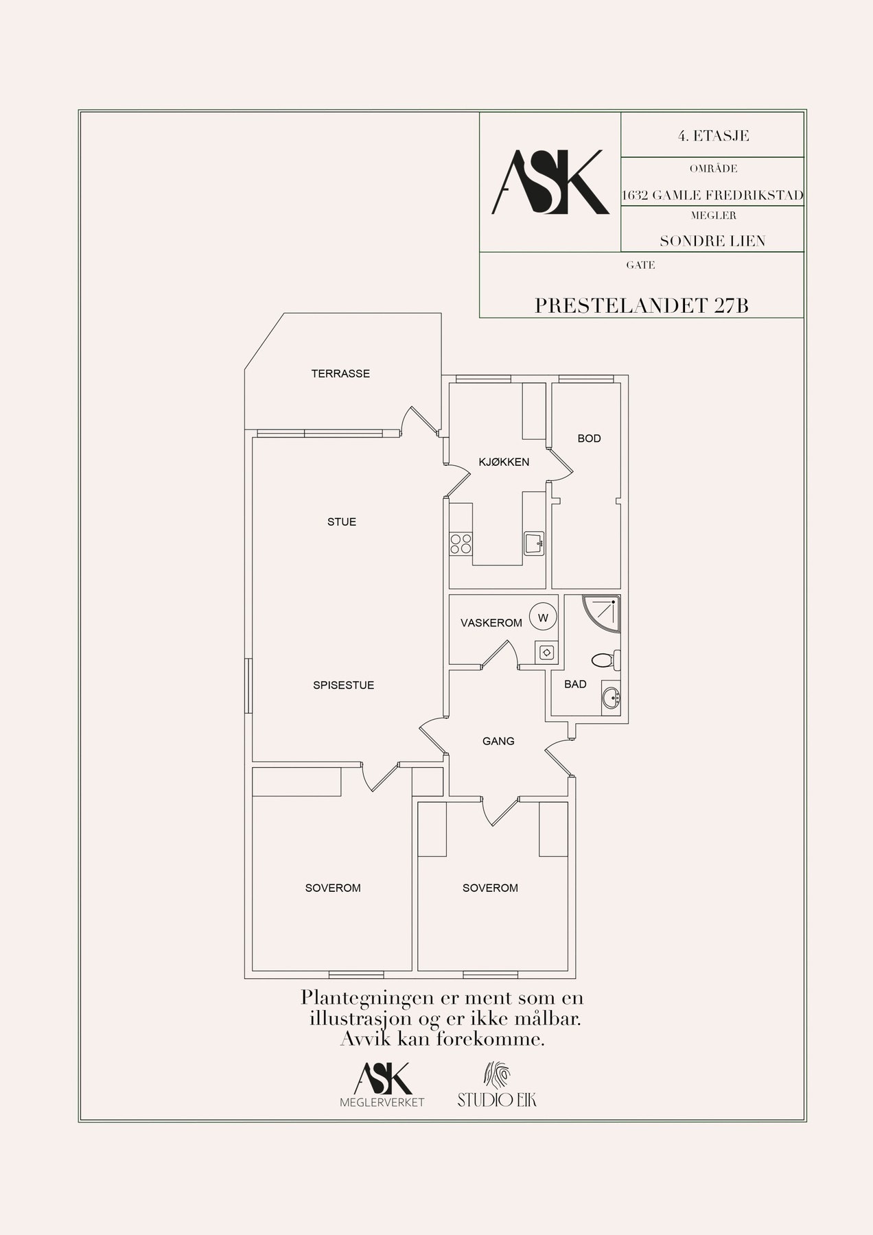 Plantegning 3. etasje Galleribilde
