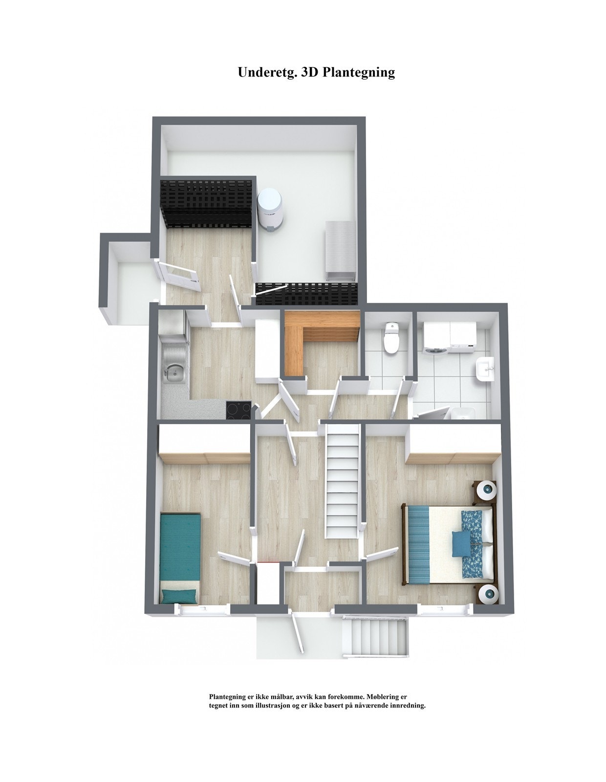 Underetg. - 3D Floor Plan Galleribilde