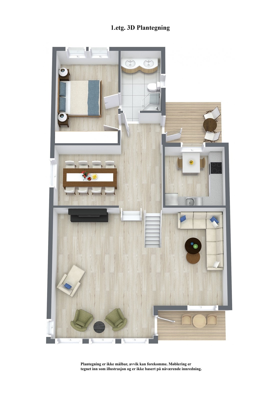 1. Etasje - 3D Floor Plan Galleribilde