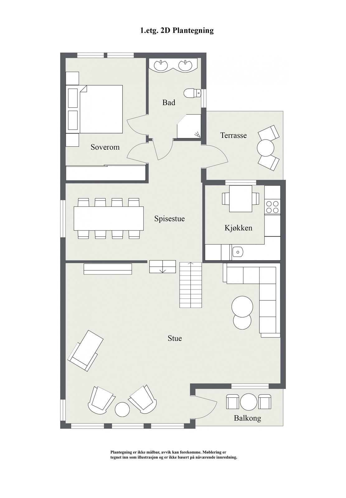 1. Etasje - 2D Floor Plan Galleribilde