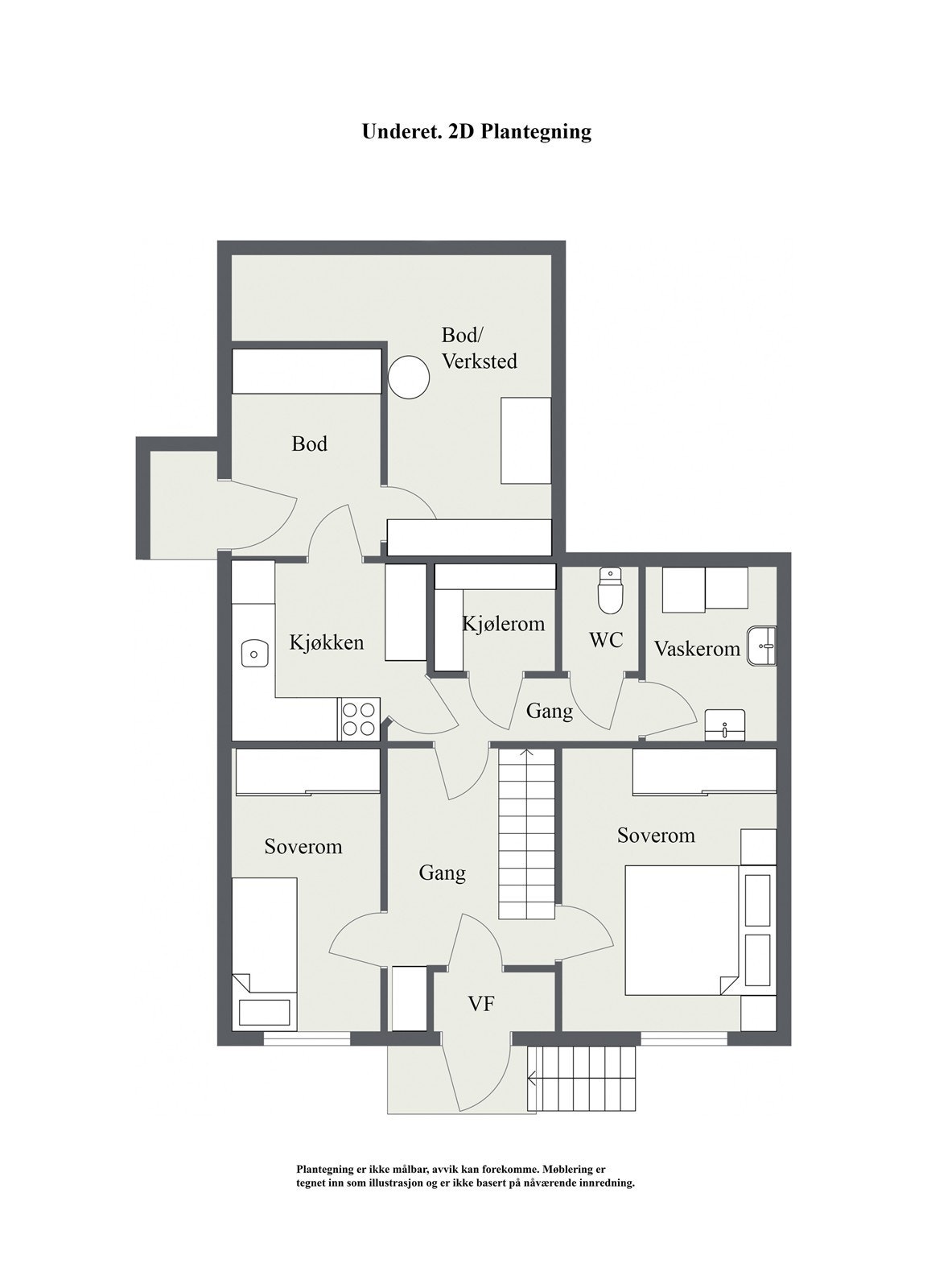 Underetg. - 2D Floor Plan Galleribilde