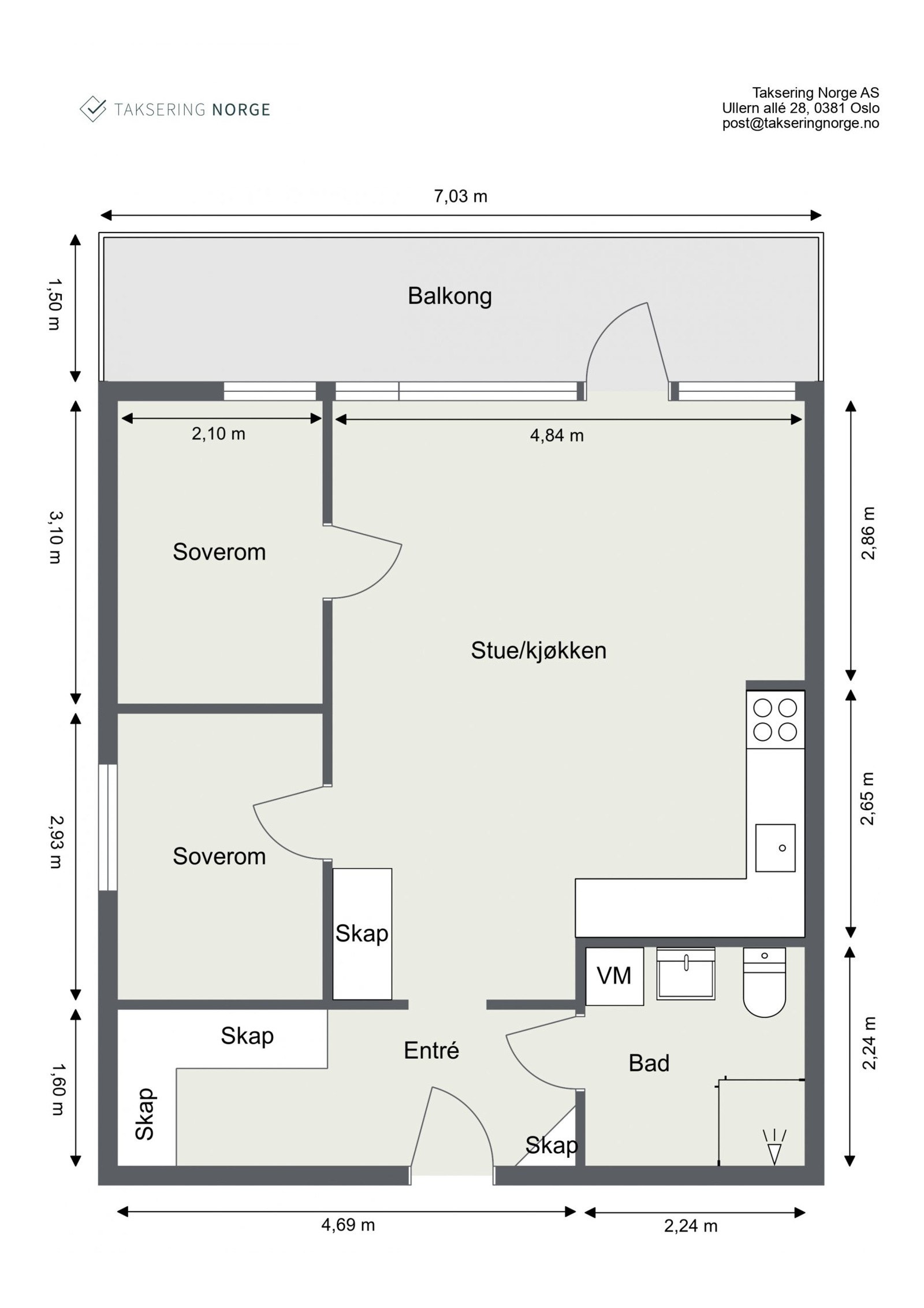 Plantegning Enoks vei 30, 3. etasje Galleribilde