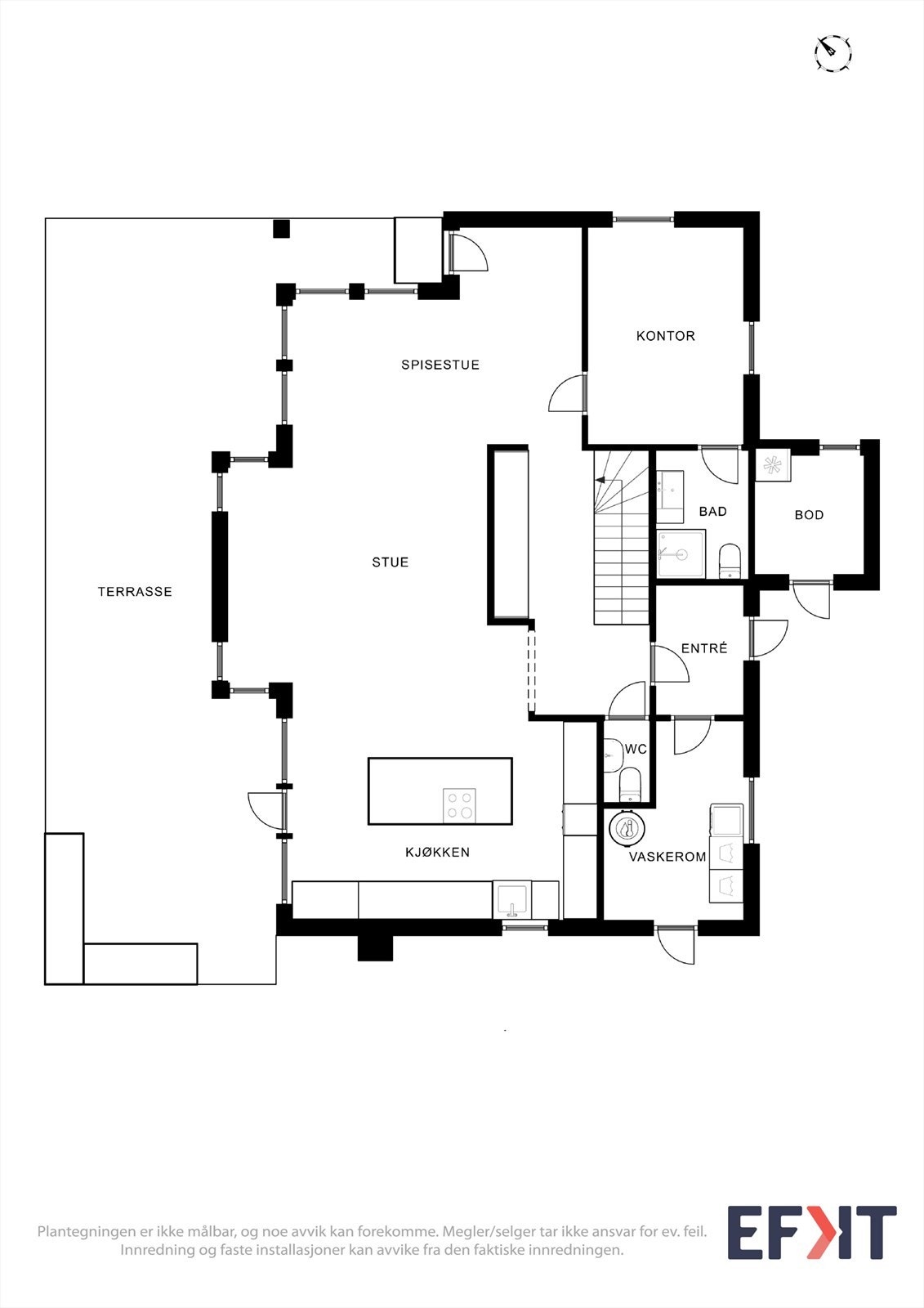 Plantegning 1. etasje Galleribilde