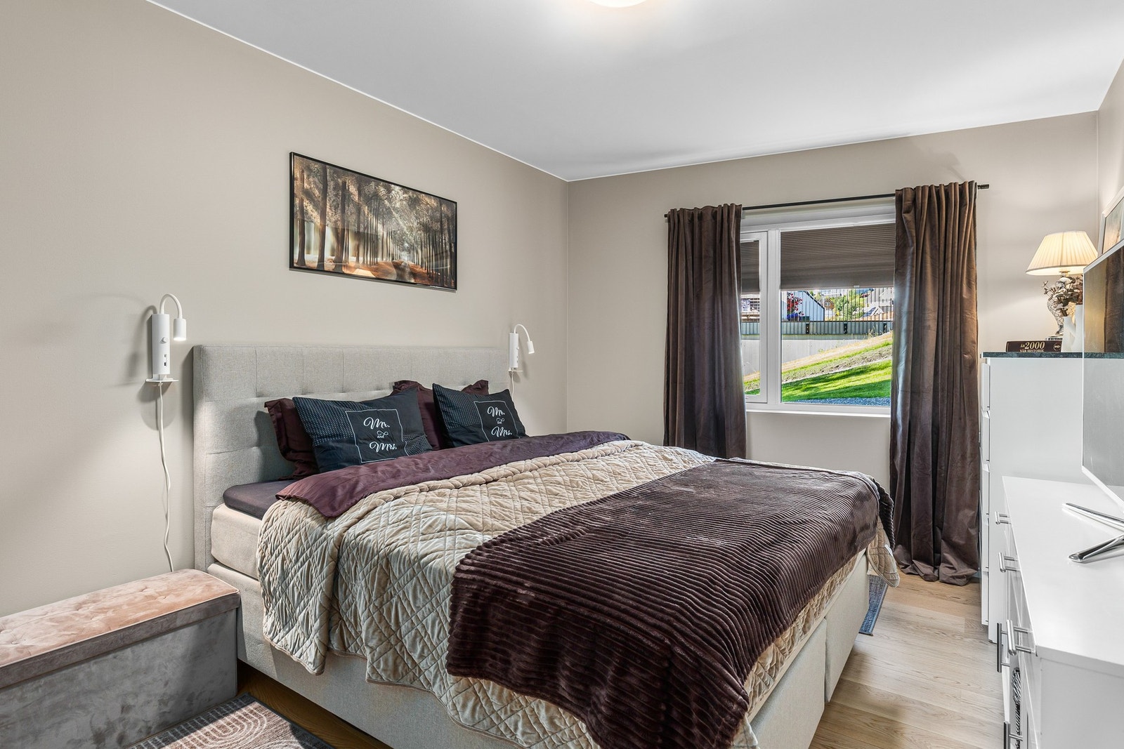 Soverommet er malt i lune og behagelige farger. Galleribilde