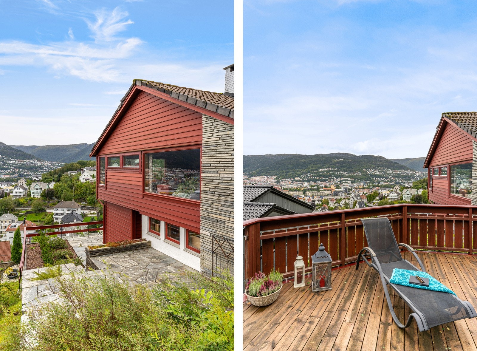 Boligen har solrike uteområder og stor terrasse hvor man kan nyte fine dager. Galleribilde