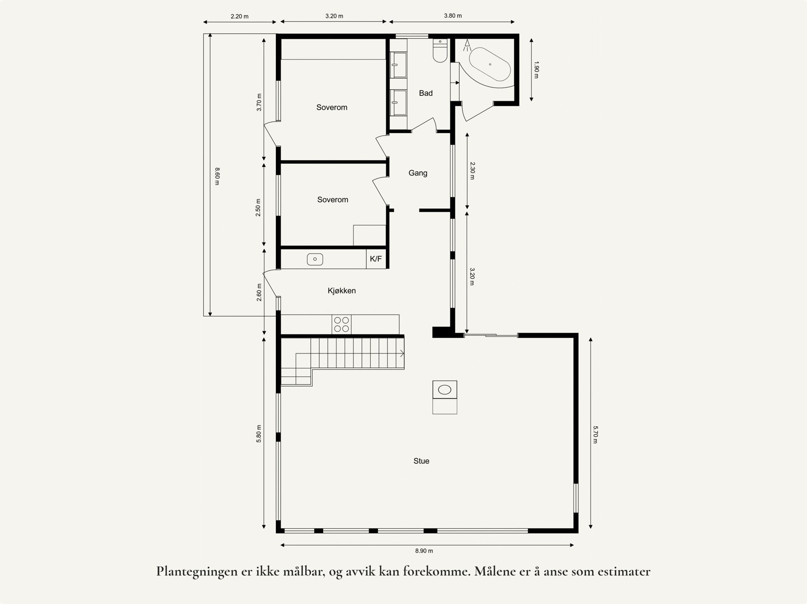 Plantegning hovedetasje. Galleribilde