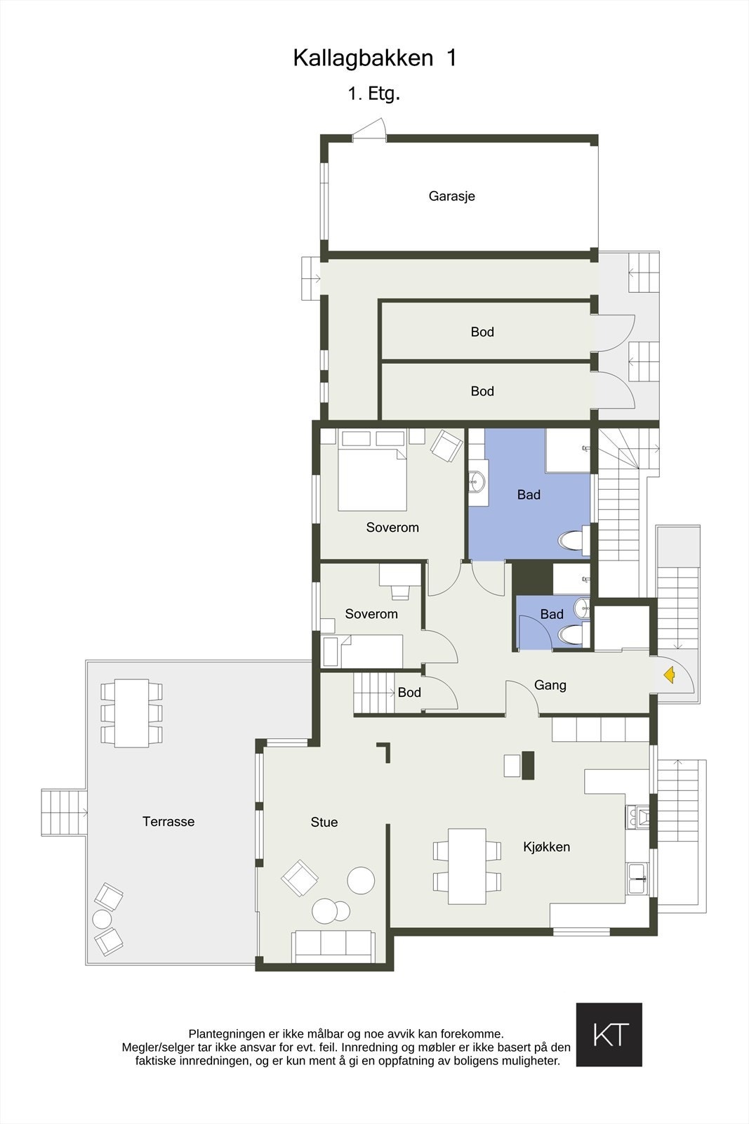 Planløsning 1. etasje. Galleribilde