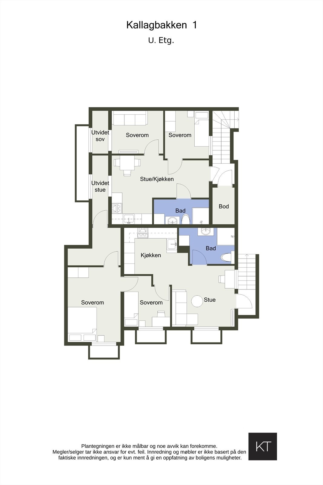 Planløsning underetasje. Galleribilde