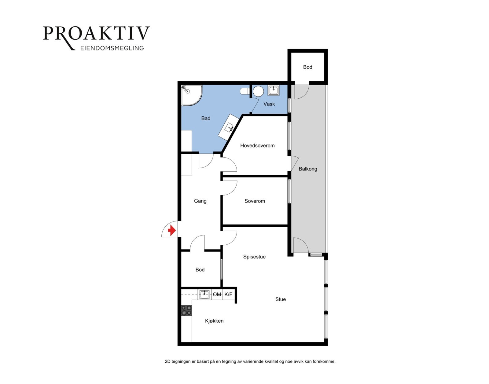 Leiligheten har en god planløsning med fin størrelse på alle rom. Galleribilde