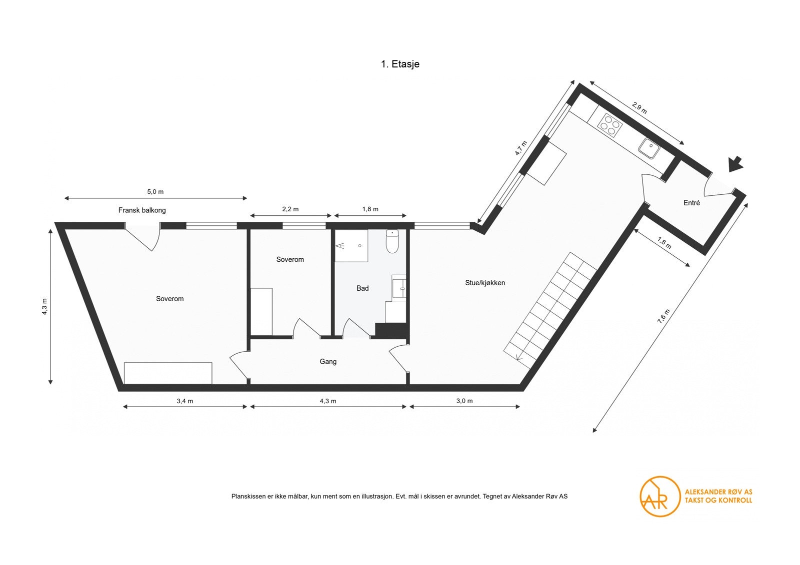Plantegning - 1. etasje. Galleribilde