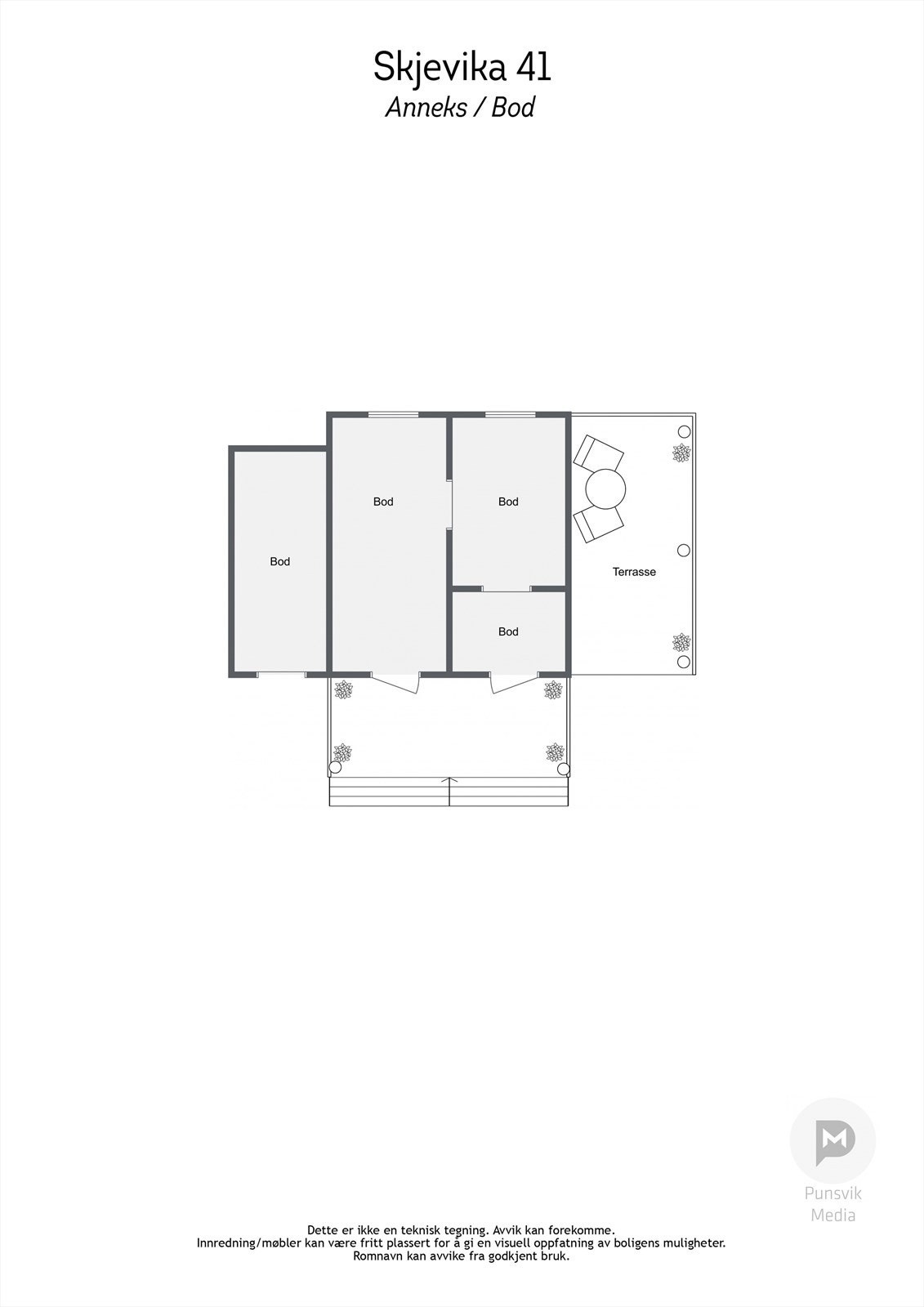 Uthus/Bod - 2D Floor Plan. Galleribilde