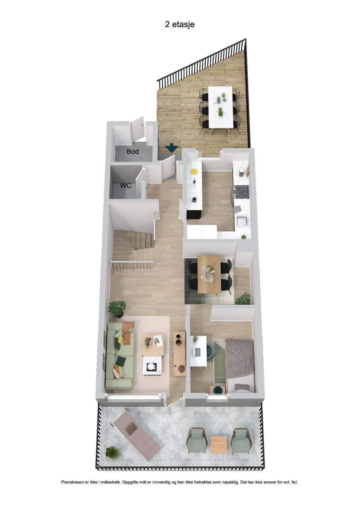 Plantegning 1.etasje - 3D Galleribilde