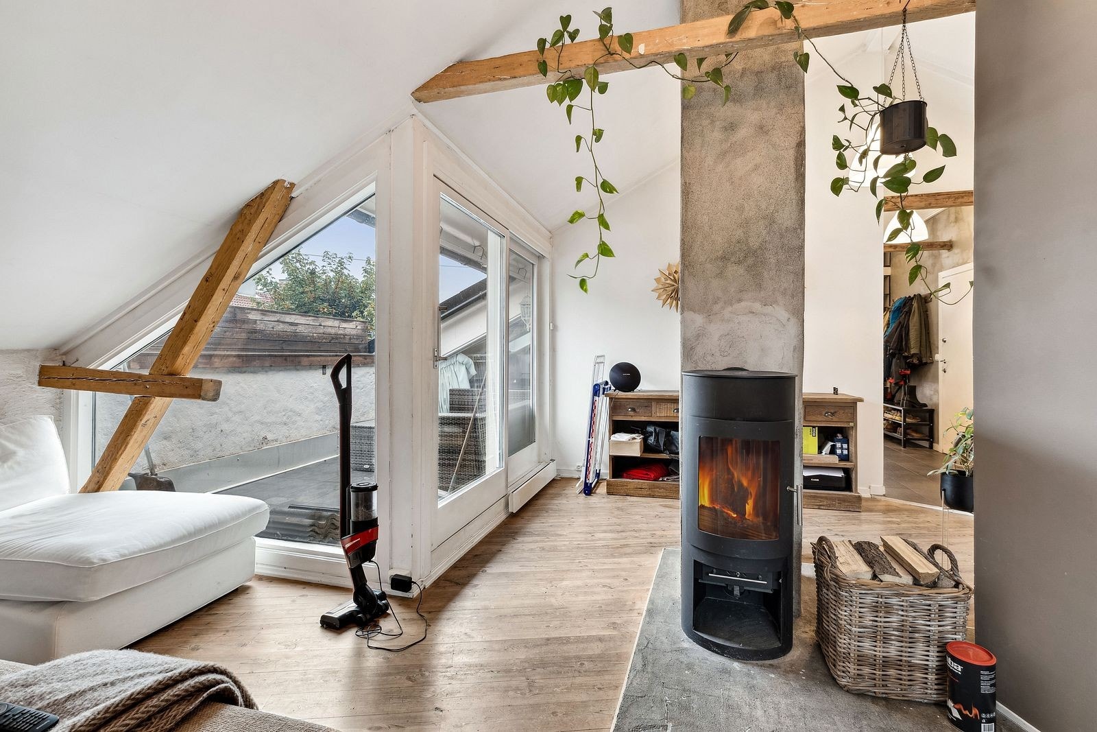 Stue med peis Galleribilde