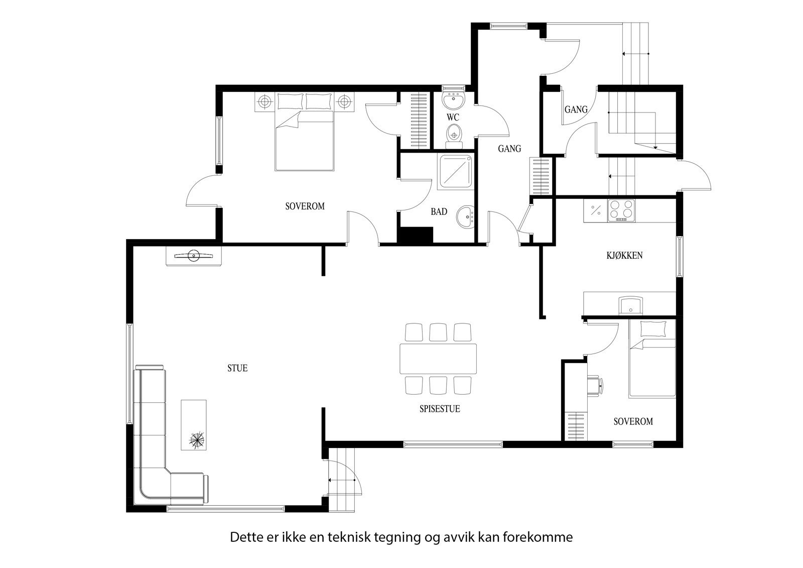 Plantegning leilighet i 1. etasje Galleribilde