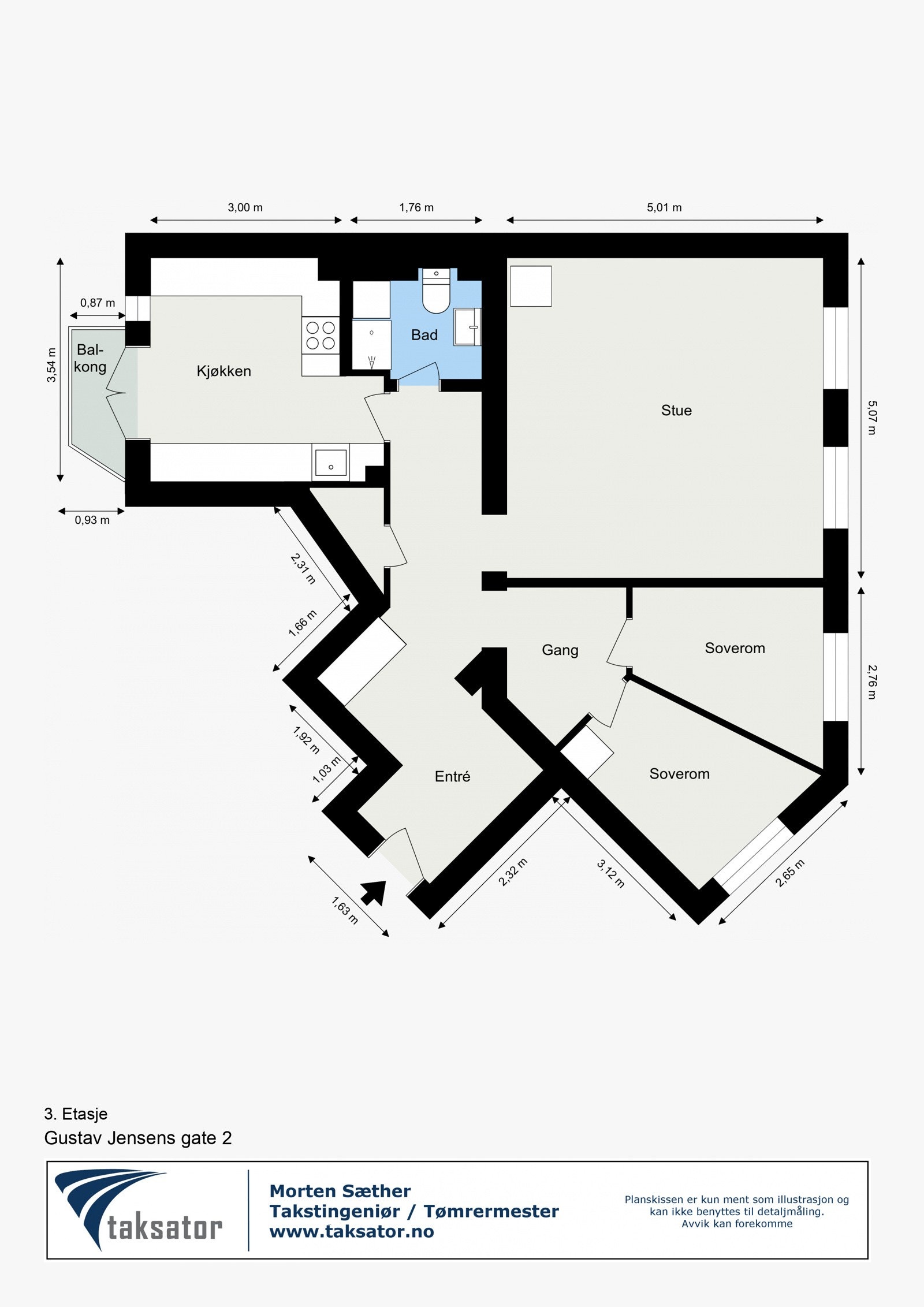 Plantegning av Gustav Jensens gate 2 Galleribilde