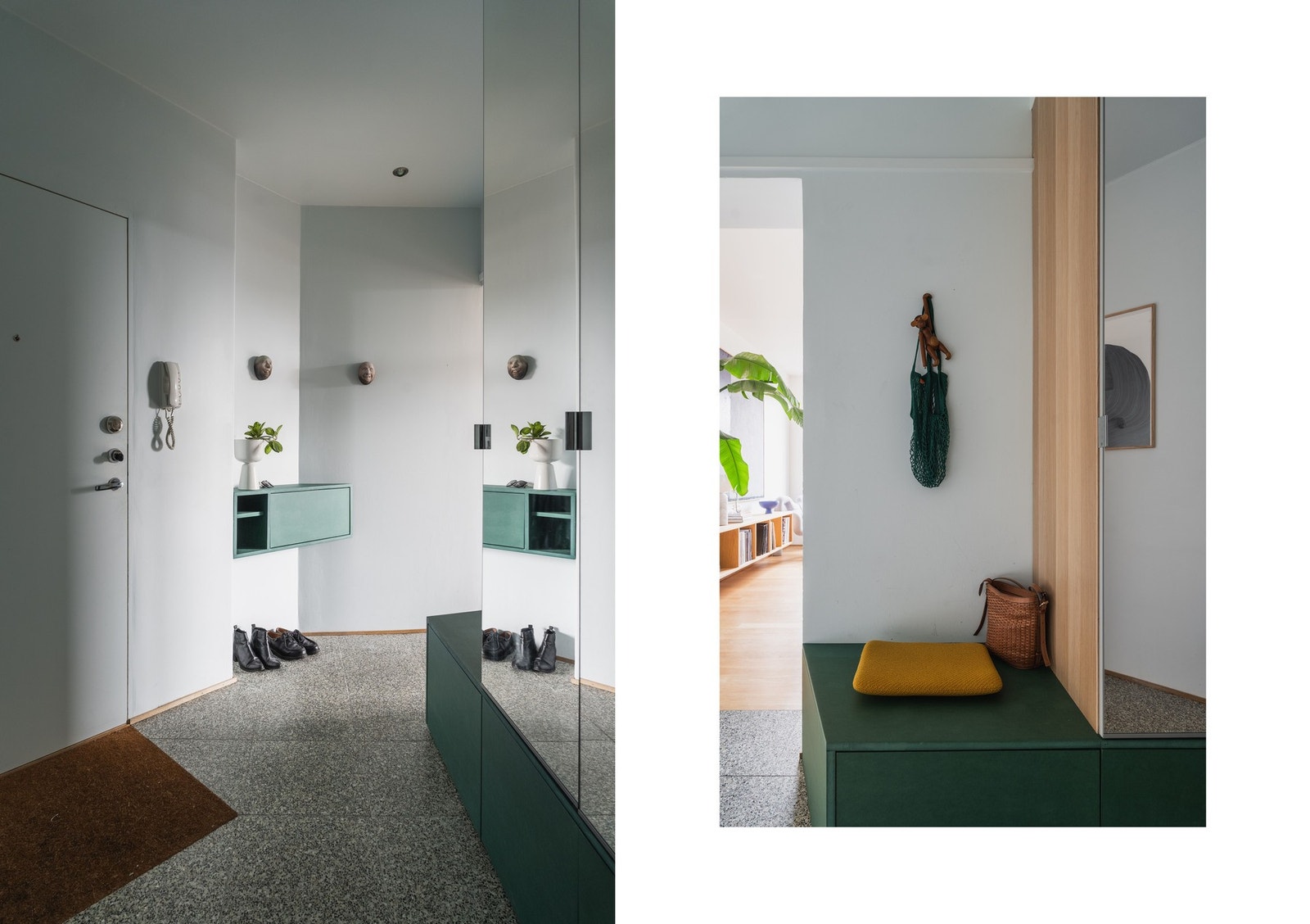 Godt førsteinntrykk: Entreen er smakfullt innredet med plassbygget garderobe og store speilflater. Galleribilde